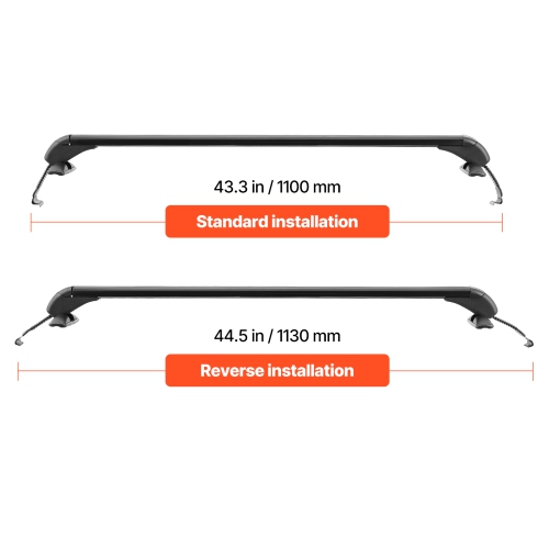 VEVOR 165lbs Capacity Roof Rack Cross Bars, Fit for Naked Roofs Without Raised Rails/Flush Rail/Black Moldings, Lockable Aluminum Crossbar Racks Roof