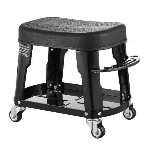 VEVOR 300lbs Capacity Mechanic Stool, Garage Seat/Work Stool with Wheels, 360° Rolling Stool with Tool Tray and Screwdriver Rack, Heavy-Duty, for