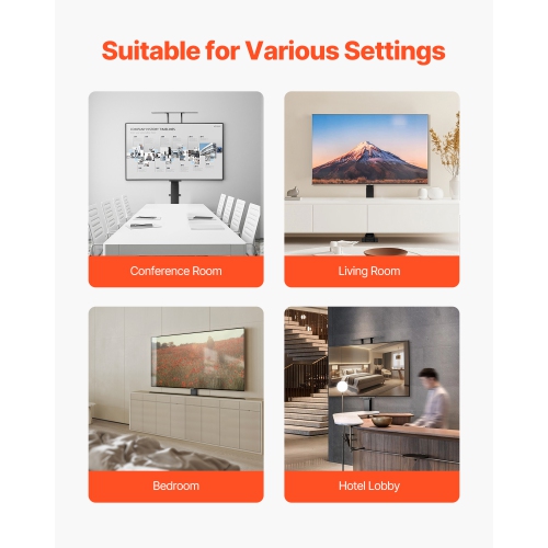 VEVOR 132lbs max Load Motorized TV Lift Stand, Adjustable Stand, Vertical Electric TV Bracket w/ Remote Control, for 32-55 in / 32 - 50 in (in