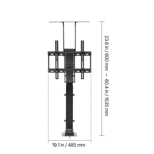 VEVOR 132lbs max Load Motorized TV Lift Stand, Adjustable Stand, Vertical Electric TV Bracket w/ Remote Control, for 32-55 in / 32 - 50 in (in
