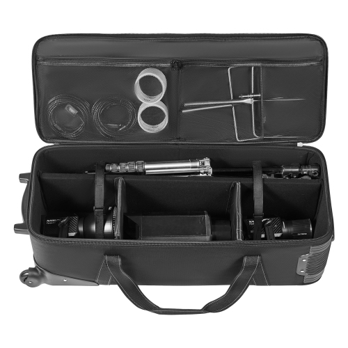 VEVOR 35.83 x 11.81 x 14 in Studio Equipment Trolley Case, Rolling Camera Bag, Carrying Bag with Wheels Straps Padded Compartment Handle, for Light