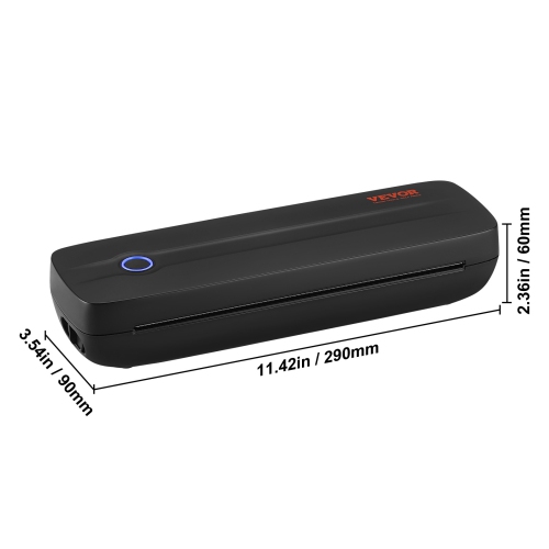 VEVOR 203 DPI Portable Printer-2600mAh Battery, Bluetooth Inkless Mobile Printer for A4, A5 & 8.5" x 11" Thermal Paper, Fit iOS, Android & Laptop,