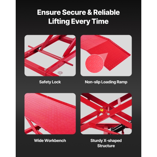 VEVOR 1000lbs Weight Capacity Motorcycle Lift Table, 360° Moving Motorcycle Jack Stand, 8.6-31 in Height Range, Heavy Duty Bike Repair Stand with