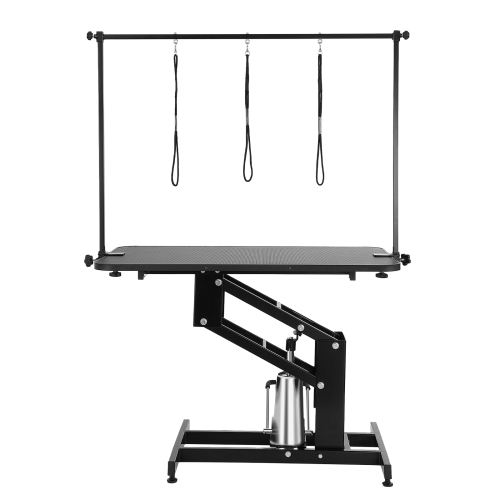 VEVOR 43" Hydraulic Pet Grooming Table, Heavy Duty Dog Grooming Arm for Medium/Small Dogs, Height Adjustable, Anti Slip Tabletop /Dog Grooming