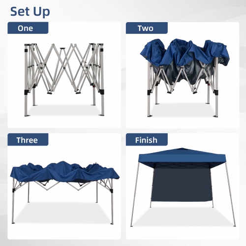 Tente escamotable avec auvent de 10 pi 8 pi d'Ainfox et flanc 1/2