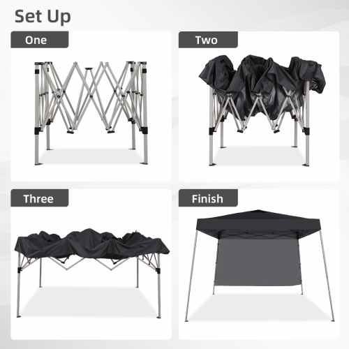 Tente escamotable avec auvent de 10 pi 8 pi d'Ainfox et flanc 1/2