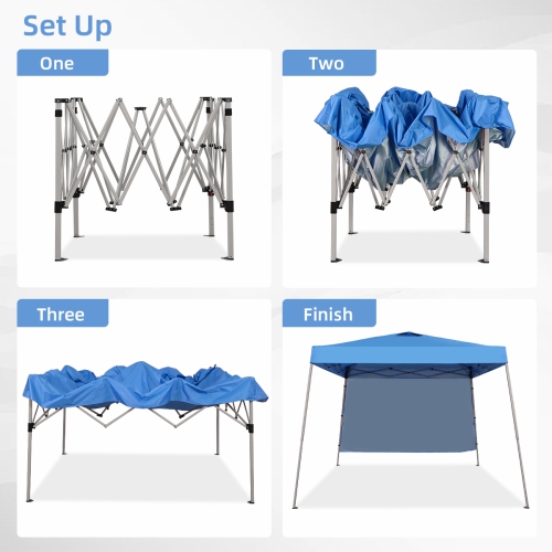 Tente escamotable avec auvent de 10 pi 8 pi d'Ainfox et flanc 1/2
