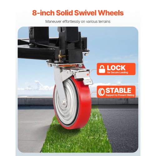 VEVOR 3500lbs Trailer Dolly, Tongue Weight Capacity, 18 inch and 22 inch Height Adjustable Trailer Dolly, with 2 inch Hitch Ball, Adjustable Handle