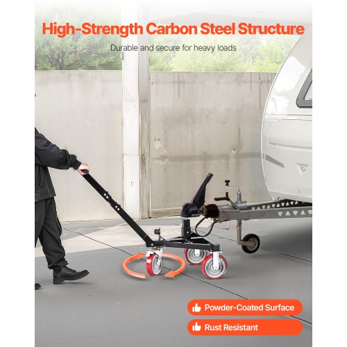 VEVOR 3500lbs Trailer Dolly, Tongue Weight Capacity, 18 inch and 22 inch Height Adjustable Trailer Dolly, with 2 inch Hitch Ball, Adjustable Handle