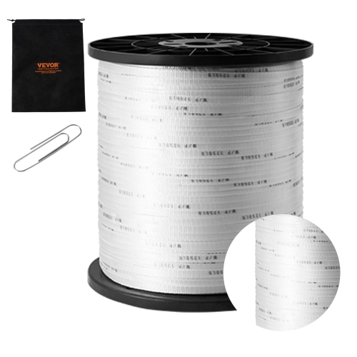 VEVOR  1/2" X 5249' Polyester Pull Tape, Mule Tape Flat Rope, 1250 Lbf Tensile Capacity, Printed Webbing Cable Pulling Tape for Packaging, Gardening