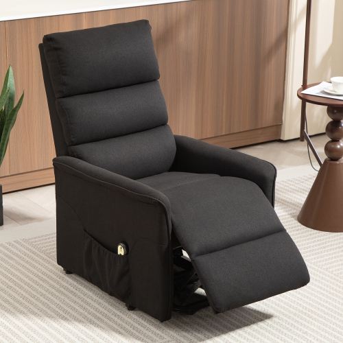 Fauteuil inclinable électrique de HOMCOM, fauteuil électrique pour personnes âgées, canapé inclinable rembourré avec télécommande, pochettes
