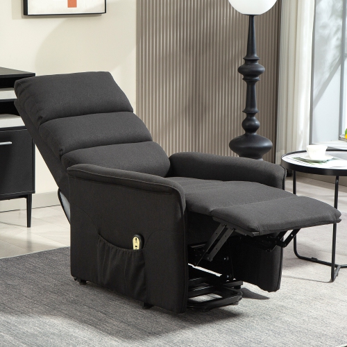 Fauteuil inclinable électrique de HOMCOM, fauteuil électrique pour personnes âgées, canapé inclinable rembourré avec télécommande, pochettes