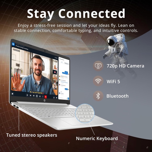 HP 15.6" FHD Laptop - AMD Ryzen 3-3250U - 16GB DDR4 - 256GB PCIe SSD - AMD Radeon Graphics - Windows 10 S - Silver by HP - Refurbished condition - Image 4