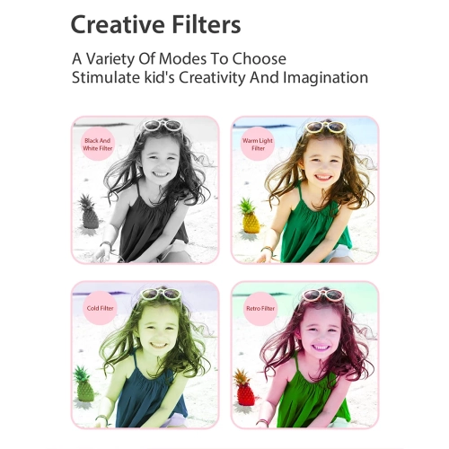 Caméra HD numérique pour enfant Mini Caméra pour étudiant Caméra de dessin pour enfants Jouet Caméra 1080P - Rose