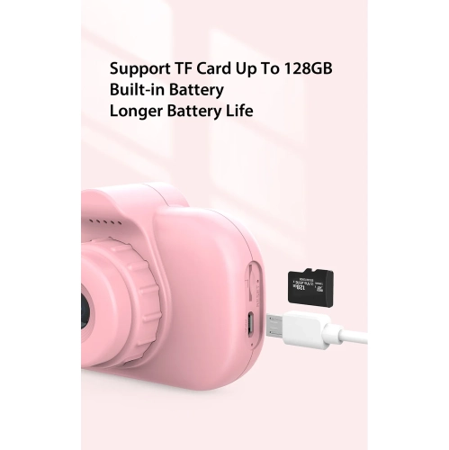 Caméra HD numérique pour enfant Mini Caméra pour étudiant Caméra de dessin pour enfants Jouet Caméra 1080P - Rose