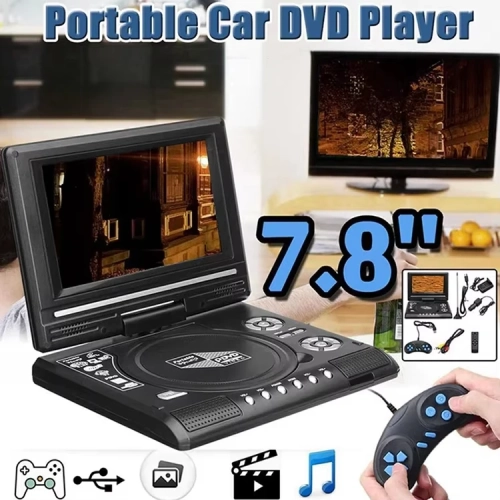 7.8&nbsp;po lecteur DVD mobile haute définition portable EVD petit téléviseur mini lecteur CD avec fonction de jeu vidéo 3D effet son haute