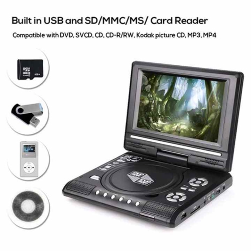 7.8&nbsp;po lecteur DVD mobile haute définition portable EVD petit téléviseur mini lecteur CD avec fonction de jeu vidéo 3D effet son haute