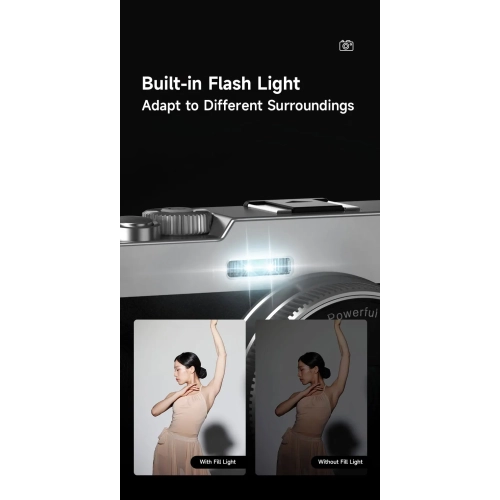 HD video photography digital camera home shooting selfie SLR camera micro single camera, suitable for outdoor travel shooting - black silver 4K