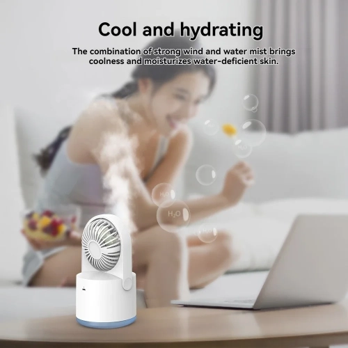 Spray Fan Mini Handheld Humidification Cooling Portable Fan Water Mist USB Charging Small Fan - Black