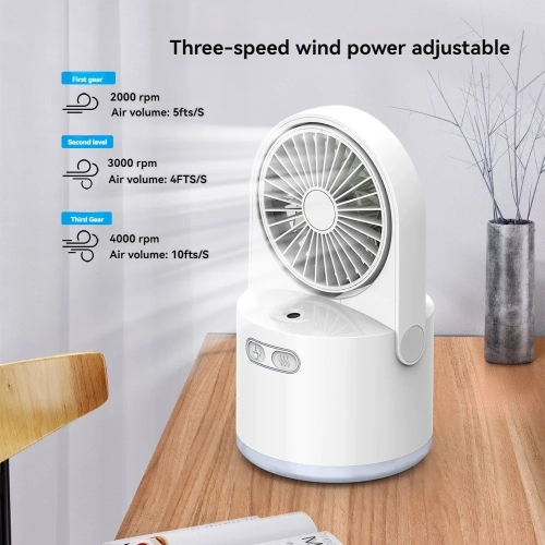 Spray Fan Mini Handheld Humidification Cooling Portable Fan Water Mist USB Charging Small Fan - Black