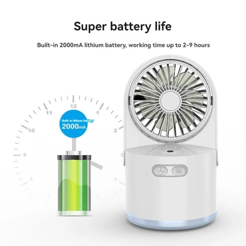 Spray Fan Mini Handheld Humidification Cooling Portable Fan Water Mist USB Charging Small Fan - Black