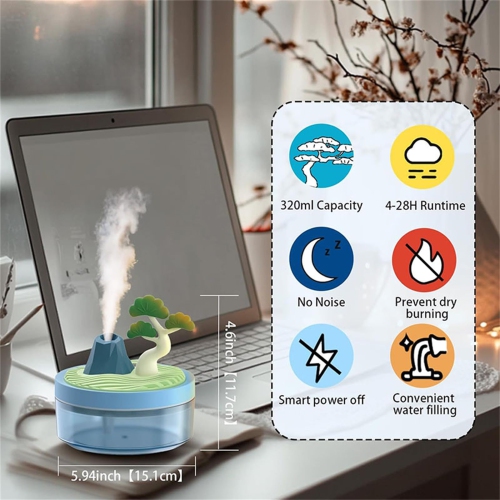 Bathtub Cartoon Humidifier, Small Portable Aromatherapy Machine for Home Use with 7-Color Atmosphere Light, USB Charging, Suitable for Bathroom,