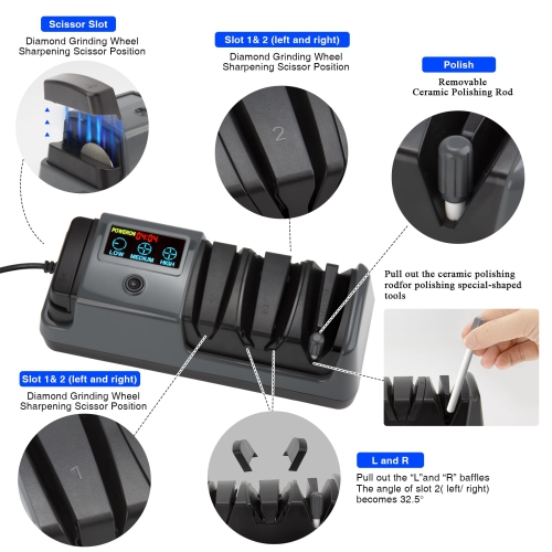 Electric Knife Sharpener, Multi-Function Knife Sharpener with Smart Digital Display for Chef Knife, Scissors, Kitchen Knife