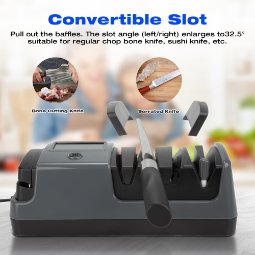 Electric Knife Sharpener, Multi-Function Knife Sharpener with Smart Digital Display for Chef Knife, Scissors, Kitchen Knife