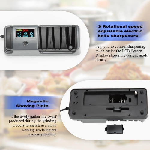 Electric Knife Sharpener, Multi-Function Knife Sharpener with Smart Digital Display for Chef Knife, Scissors, Kitchen Knife