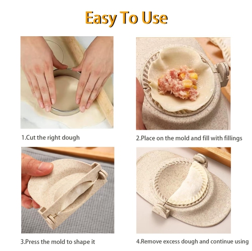 Dumpling Maker Kit, 3-Pack Dumpling Making Tools, Various Sizes Dumpling Mold Set with Dough Cutter for Kitchen