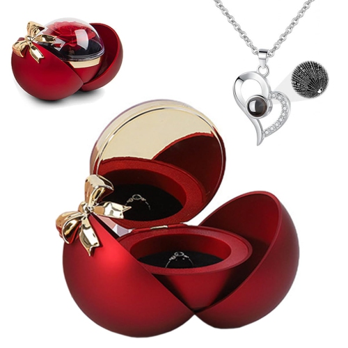 Spherical Flower Jewelry Box, Beautiful Ring Box Suitable for Girlfriend Gifts on Christmas, Valentine's Day, Birthday, Anniversary