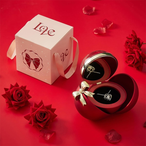 Spherical Flower Jewelry Box, Beautiful Ring Box Suitable for Girlfriend Gifts on Christmas, Valentine's Day, Birthday, Anniversary