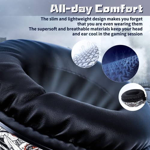 Casque de jeu professionnel, casque d'écoute filaire RGB Lighting 3,5&nbsp;mm, micro LED pour PC, portable, PS4, téléphone intelligent