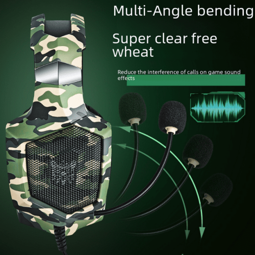 Gaming Headset with Bendable Microphone, Over-Ear Wired Headphones, Cool RGB Lighting, Memory Foam Skin-Friendly Earmuffs, 360° Surround Sound, 3.5mm