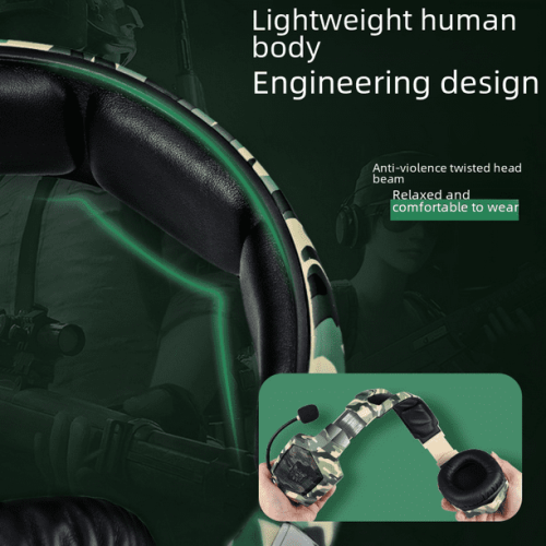 Gaming Headset with Bendable Microphone, Over-Ear Wired Headphones, Cool RGB Lighting, Memory Foam Skin-Friendly Earmuffs, 360° Surround Sound, 3.5mm