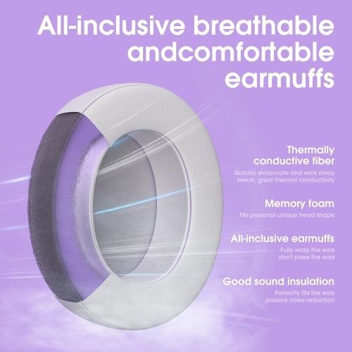 [Dream Purple] Cat Ear Wired Gaming Headset｜50mm Large Unit + Intelligent Noise Reduction｜RGB Streamer Lighting Effect｜Cute Cat Ears｜Multi-platform