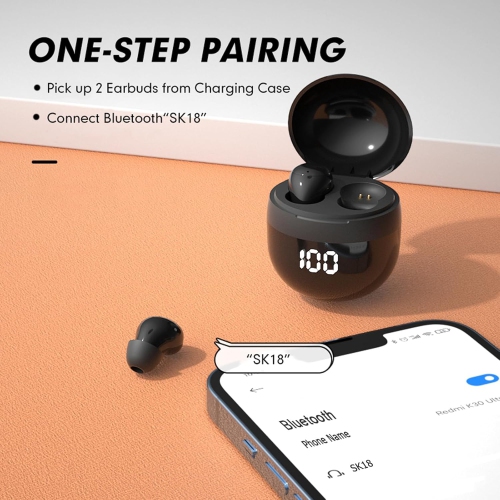 Invisible Mini Sleep Earbuds,Wireless Bluetooth Sleep Headphones for Side Sleepers,Hidden Earbuds In-Ear Headphones for Work,Wireless Earphone for