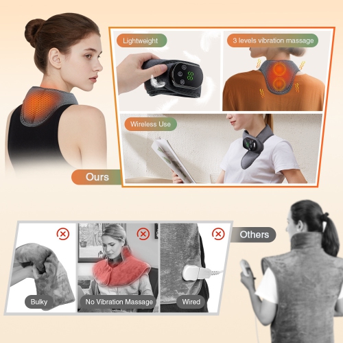 Chauffage électrique Vibration Masseur Thermique Compression à chaud Contrôleur sans fil Compression à chaud Chargement USB Vibration Belt Chauffage