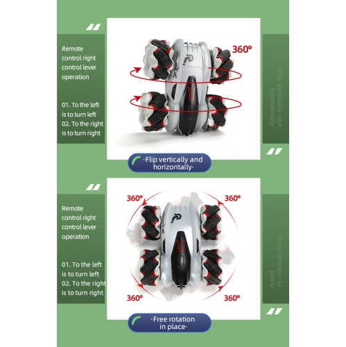 Children's Drift Remote Control Toy Car Double-Sided Driving 4WD Stunt Off-Road Climbing High-Speed Racing Car - Black