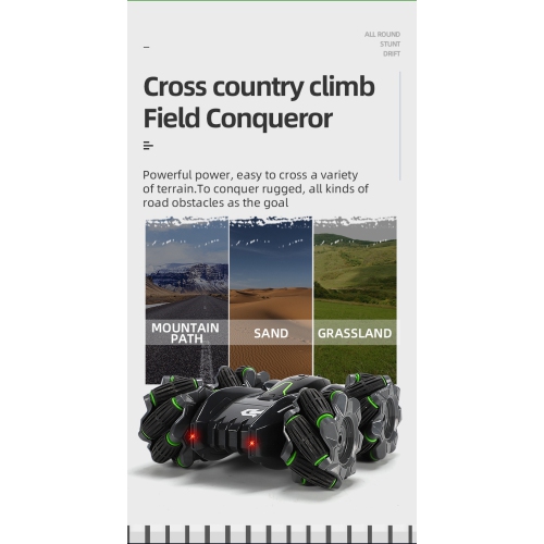 Children's Drift Remote Control Toy Car Double-Sided Driving 4WD Stunt Off-Road Climbing High-Speed Racing Car - Black