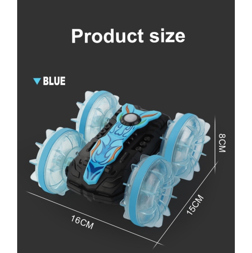 Light water car double-sided remote control amphibious rolling rotation remote control stunt beach toy children's car electric-1203Q orange