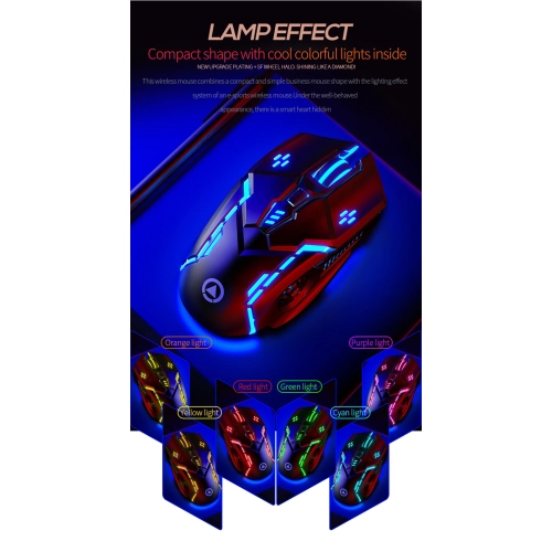 Nouvelle souris mécanique sans fil mini A9 ultra-mince souris silencieuse et portable pour le jeu - blanc lumière colorée - modèle silencieux sans fil