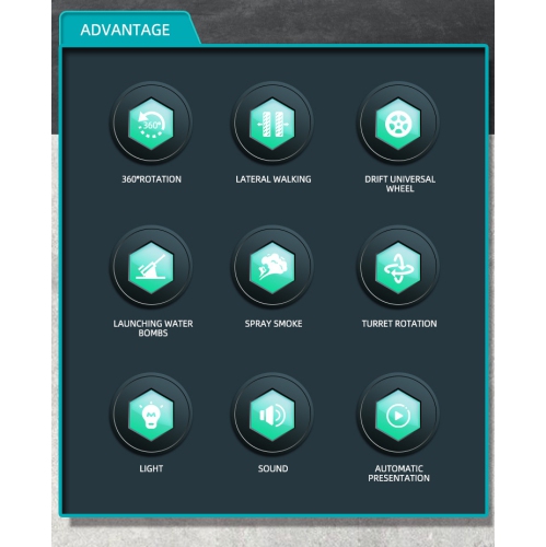 Gesture sensing handle remote control tank music spray light remote control car tank car children's toy car - black and green