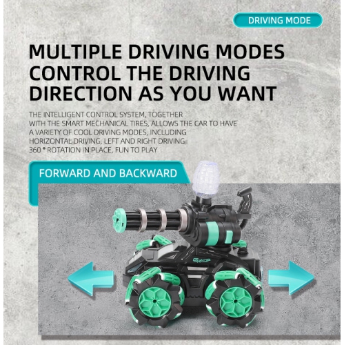 Gesture sensing handle remote control tank music spray light remote control car tank car children's toy car - black and green