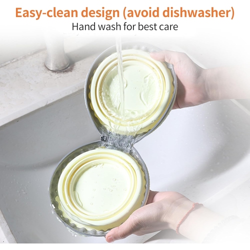 Bol repliable pour chat et chien, distributeur d'eau portatif à deux bols 2 en 1 pour animal de compagnie, idéal pour les voyages, le camping, la