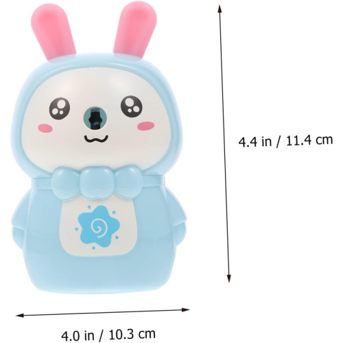 Cartoon automatic pencil sharpener gift cartoon rabbit manual pencil sharpener, non-slip handle, suitable for students - blue