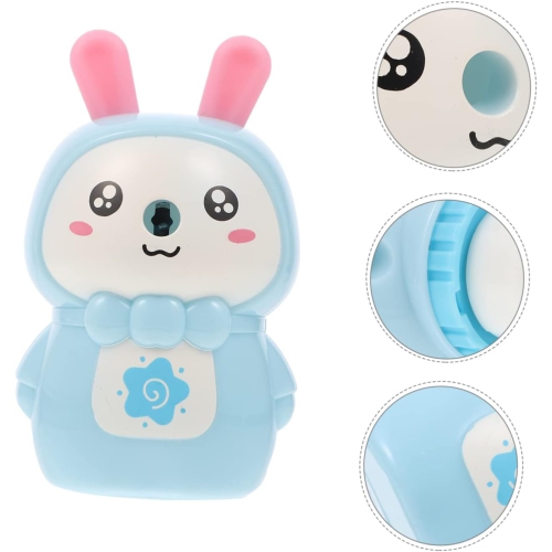 Cartoon automatic pencil sharpener gift cartoon rabbit manual pencil sharpener, non-slip handle, suitable for students - blue