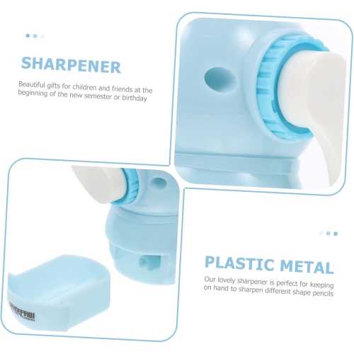 Cartoon automatic pencil sharpener gift cartoon rabbit manual pencil sharpener, non-slip handle, suitable for students - blue