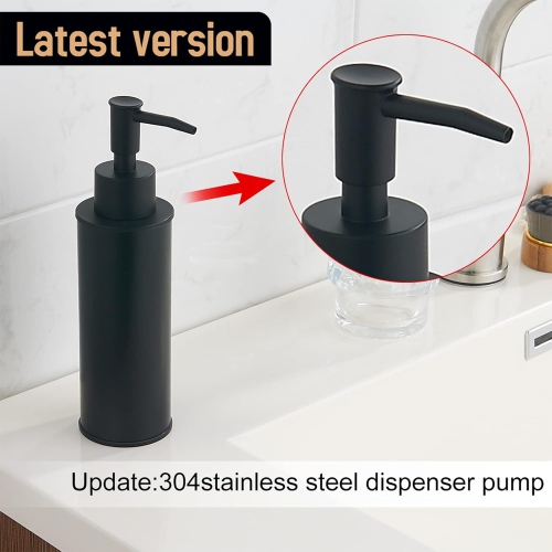 304 bouteille de lotion de savon à main en acier inoxydable avec distributeur de savon mural à pression - noir