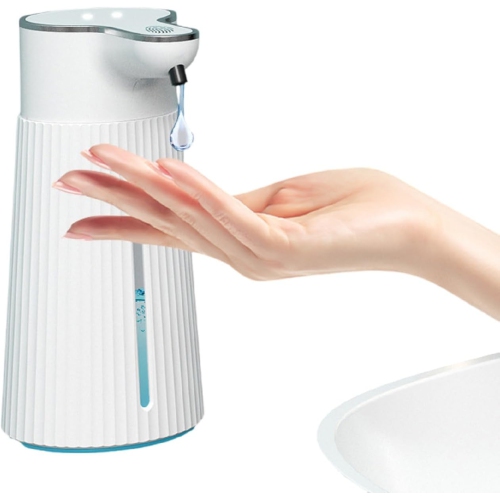 Distributeur de savon automatique, distributeur de savon ABS sans contact, 400&nbsp;ml, avec capteur de mouvement infrarouge et base étanche,